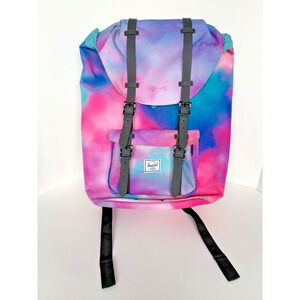 Herschel Little American Mid Volume Backpack Tie Dye Pink Blue Laptop Sleeve